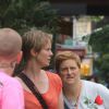 Cynthia Nixon et sa compagne Christine Marinoni font la Gay Pride de New York avec leur fils Charlie. Le 28 juin 2015 