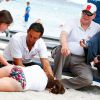 Exclusif - Le prince Albert II de Monaco et la princesse Charlène de Monaco ont participé à l'opération "Water Safety, pour la prévention de la noyade" à playa Baggia sur la plage de Palombaggia à Porto-Vecchio en Corse le 23 Juin 2015.