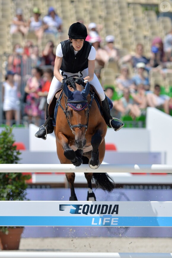 Charlotte Casiraghi au Paris Eiffel Jumping sur le Champs-de-Mars à Paris, le 3 juillet 2015.