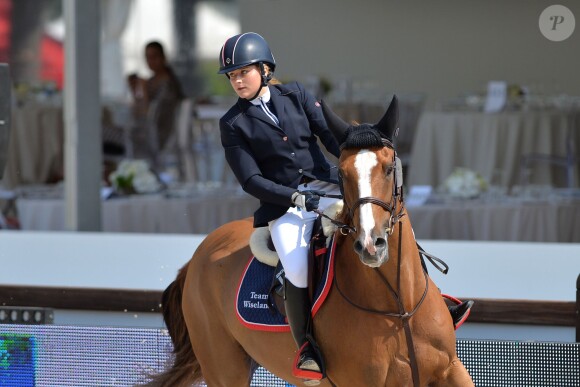 Sofia Abramovitch lors du Paris Eiffel Jumping du Champs-de-Mars à Paris, le 3 juillet 2015