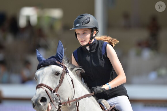 Mathilde Pinault lors du Paris Eiffel Jumping du Champs-de-Mars à Paris, le 3 juillet 2015