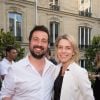 Le producteur, scénariste, réalisateur Emmanuel Sapolsky et Géraldine Dobey (Directrice générale de l'Hôtel Barrière Le Fouquet's Paris) - Cocktail pour le film "Monica's List " à l'hôtel Barrière Fouquet's à Paris, France le 29 juin 2015.