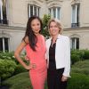 L'actrice Chinoise Xin Wang et Géraldine Dobey (Directrice générale de l'Hôtel Barrière Le Fouquet's Paris) - Cocktail pour le film "Monica's List " à l'hôtel Barrière Fouquet's à Paris, France le 29 juin 2015.