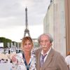 Exclusif - Virginie Coupérie-Eiffel et Jean Rochefort - Photocall lors de la soirée du Grand Prix Longines Global Champions Tour lors du Longines Paris Eiffel Jumping au Champ-de-Mars à Paris, le 4 juillet 2015.