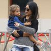 Exclusif - Kourtney Kardashian, ses enfants Mason et Penelope Disick et des amis se rendent au parc d'attractions Universal Studios à Universal City, le 12 juin 2015. Son bébé Reign Disick lui est resté à la maison.  
