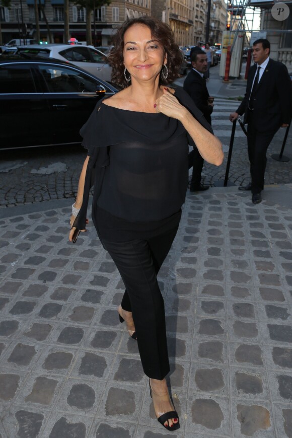 Nathalie Rykiel arrive au Palais Galliera pour assister au deuxième gala de la Vogue Paris Foundation. Paris, le 6 juillet 2015.