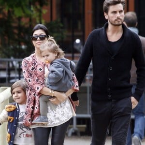 Kourtney Kardashian, Scott Disick et leurs enfants Mason and Penelope Disick ont passé la journée à Paris, le 27 mai 2014