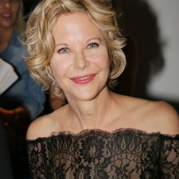 Meg Ryan au défilé de mode "Georges Chakra", collection Haute-Couture automne-hiver 2015/2016, à Paris le 7 juillet 2015.