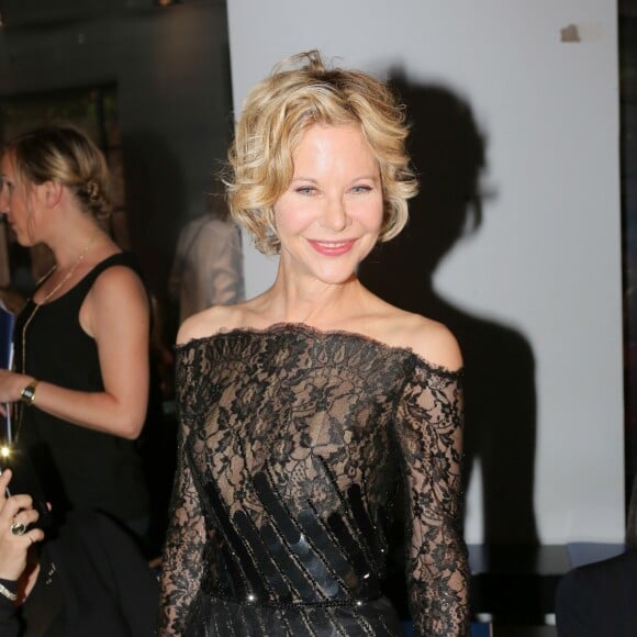 Meg Ryan au défilé de mode "Georges Chakra", collection Haute-Couture automne-hiver 2015/2016, à Paris le 7 juillet 2015.