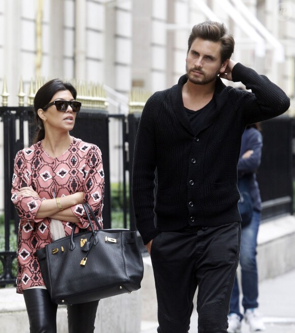 Kourtney Kardashian et Scott Disick et leurs enfants Mason and Penelope Disick ont passé la journée à Paris, le 27 mai 2014