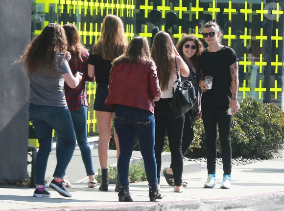 Semi-Exclusif - Harry Styles fait du shopping avec un ami à Los Angeles, le 7 juillet 2015.  