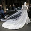 Nicky Hilton quitte son hôtel pour aller se marier à l'Orangerie dans les jardins de Kensington Palace, le 10 juillet 2015 à Londres.  