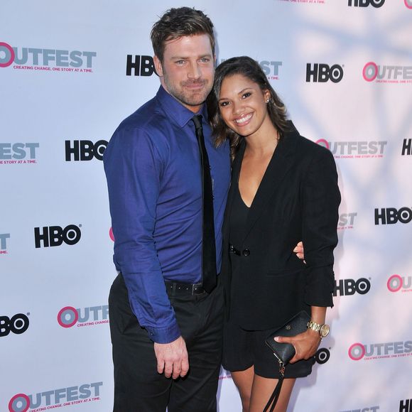 Houston Rhines et sa copine à la première de « Jenny's wedding » à West Hollywood, le 10 juillet 2015 