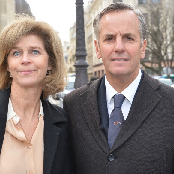 Bernard de la Villardière et sa femme Anne - Arrivée des people au défilé de mode Chloé collection prêt-à-porter Automne/Hiver 2014-2015 à Paris, le 2 mars 2014.