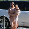 Kim Kardashian, enceinte, est allée au cinéma avec son mari Kanye West et sa fille North à Calabasas, le 11 juillet 2015
