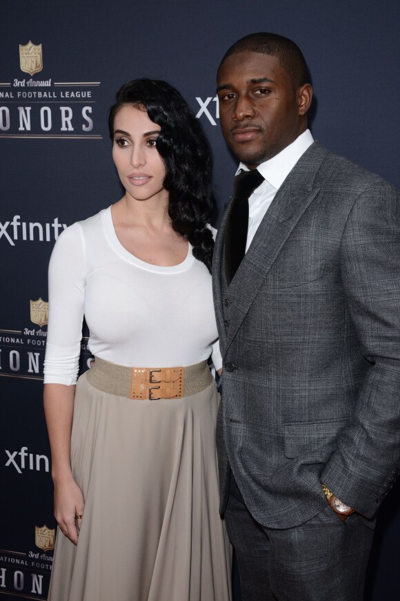 Lilit Avagyan et Reggie Bush lors de la 3e édition des NFL Honors à New York le 1er février 2014