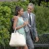 Barack Obama et sa fille Sasha quittent la Maison Blanche à Washington, le 17 juillet 2015.
