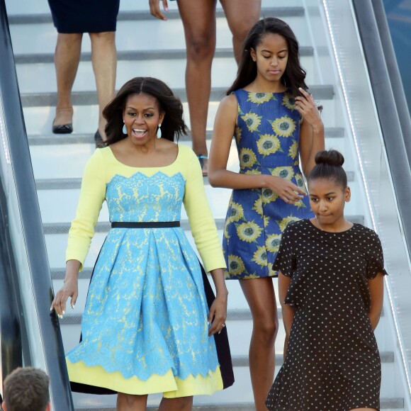 Michelle Obama et ses filles Malia et Sasha à Essex, en Angleterre. Le 15 juin 2015.