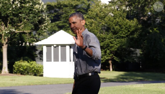 Barack Obama de retour à la Maison Blanche après deux jours à New York. Le 18 juillet 2015.