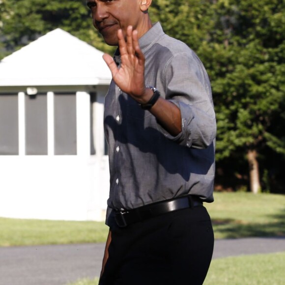 Barack Obama de retour à la Maison Blanche après deux jours à New York. Le 18 juillet 2015.