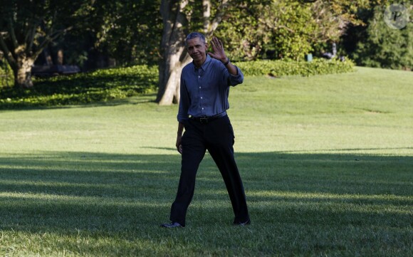 Barack Obama de retour à la Maison Blanche après deux jours à New York. Le 18 juillet 2015.