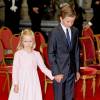 La princesse Eléonore et le prince Gabriel de Belgique lors du Te Deum en la cathédrale de Bruxelles pour la Fête nationale le 21 juillet 2015