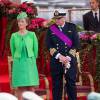 La princesse Claire et le prince Laurent de Belgique lors du défilé militaire de la Fête nationale le 21 juillet 2015 à Bruxelles