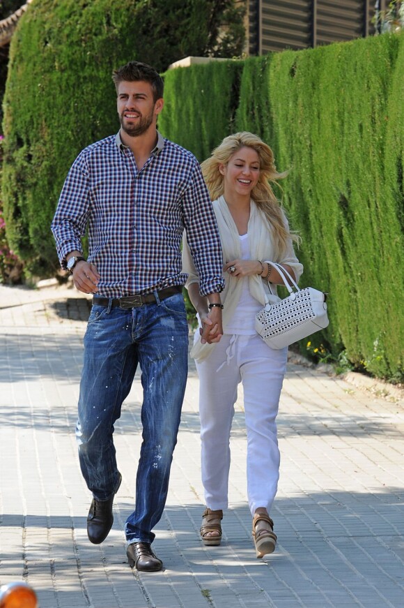 Shakira et Gerard Piqué ensemble à Barcelone le 15 avril 2011.