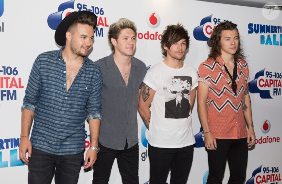 Liam Payne, Niall Horan, Louis Tomlinson et Harry Styles (One Direction) - Arrivée à l'évènement "Summertime Ball" de Capital FM à Londres, le 5 juin 2015.
