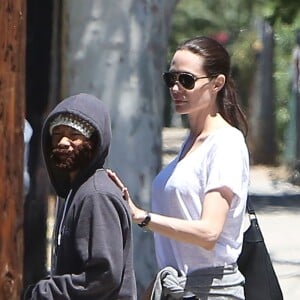 Exclusif - Brad Pitt, Angelina Jolie et leurs enfants sont allés fêter l'anniversaire des jumeaux au skate parc Ice Land à Van Nuys, le 12 juillet 2015.