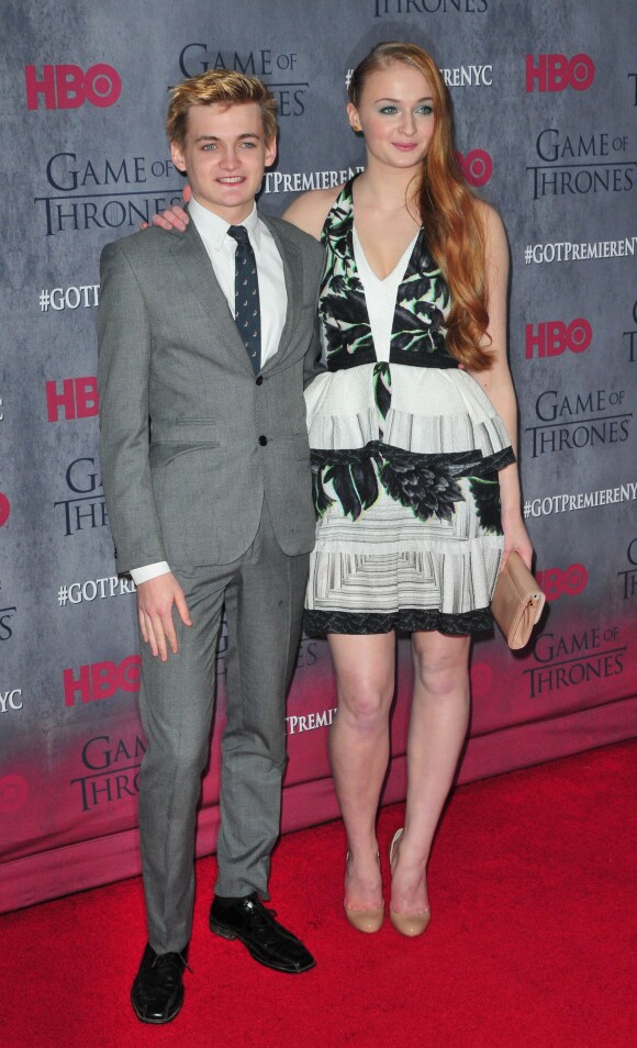 Jack Gleeson, Sophie Turner - Présentation de la saison 4 de la série "Game of Thrones" à New York, le 19 mars 2014.