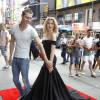 Le musée Madame Tussauds de New York dévoile au public le double de cire de l'actrice Scarlett Johansson à New York le 30 juillet 2015.
