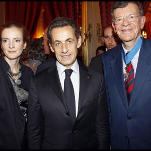 François Kosciusko-Morizet avec sa fille Nathalie Kosciusko-Morizet et Nicolas Sarkozy au Palais de l'Elysée, le 24 novembre 2010 à Paris