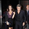 Elisabetta Canalis et George Clooney arrivent au Nobu Restaurant à Milan le 28 septembre 2010