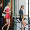 Taylor Swift, Gigi Hadid et Martha Hunt à la sortie d'un appartement à New York, le 30 mai 2015 