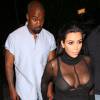Kim Kardashian et Kanye West quittent restaurant The Nice Guy. Los Angeles, le 9 août 2015.