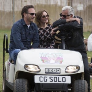 Geri Halliwell et son mari Christian Horner - Geri Halliwell et son mari viennent faire un tour au Festival de l'Ile de Wight le 13 juin 2015. 
