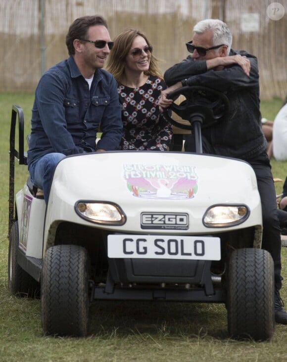 Geri Halliwell et son mari Christian Horner - Geri Halliwell et son mari viennent faire un tour au Festival de l'Ile de Wight le 13 juin 2015. 