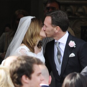 Mariage de Geri Halliwell avec Christian Horner, le patron de l'écurie de F1, Red Bull en l’église de St Mary à Woburn, le 15 mai 2015 