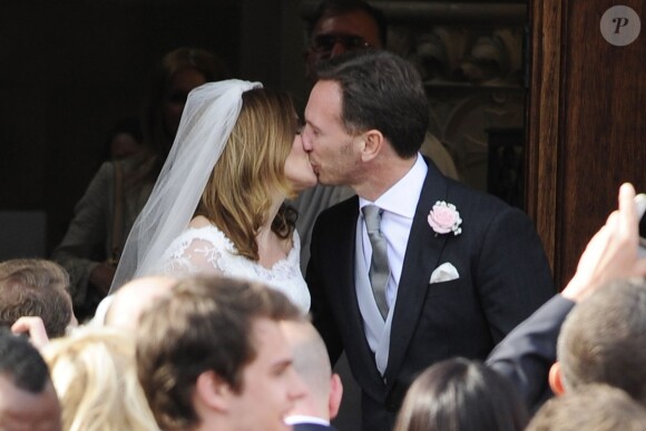 Mariage de Geri Halliwell avec Christian Horner, le patron de l'écurie de F1, Red Bull en l’église de St Mary à Woburn, le 15 mai 2015 
