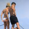Exclusif - Le footballeur Gregory Van Der Wiel et sa petite amie en vacances, à Ibiza, le 9 août 2015.