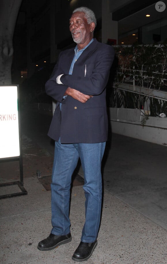 Morgan Freeman - People arrivant au restaurant Madeo à New York, le 13 août 2014. 