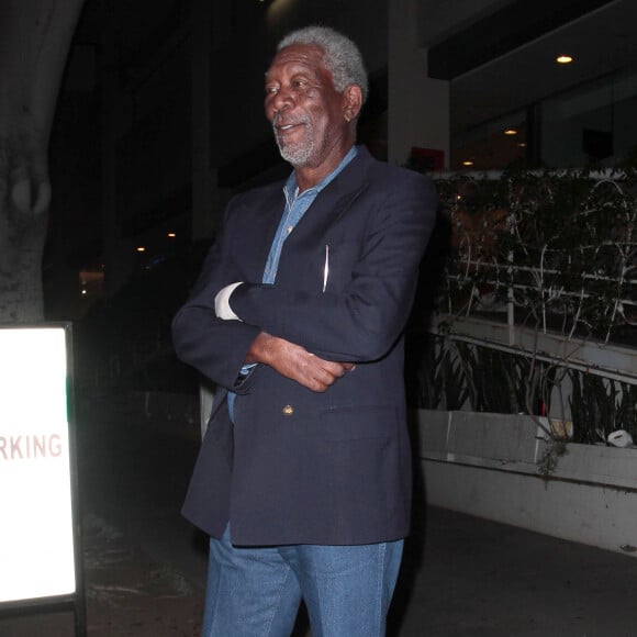 Morgan Freeman - People arrivant au restaurant Madeo à New York, le 13 août 2014. 