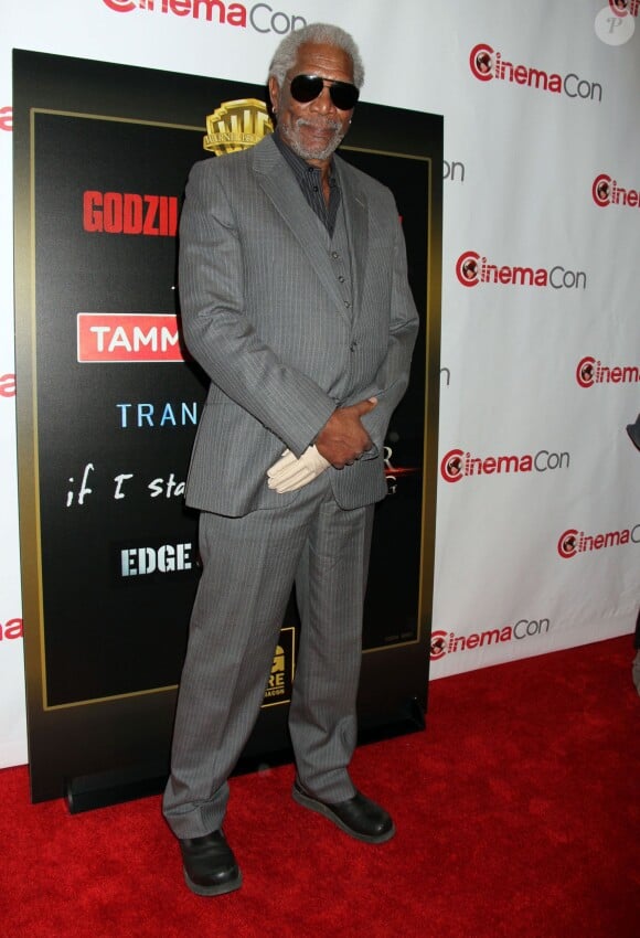 Morgan Freeman - People à la présentation du "CinemaCon 2014 Warner Bros" à Las Vegas, le 27 mars 2014.  