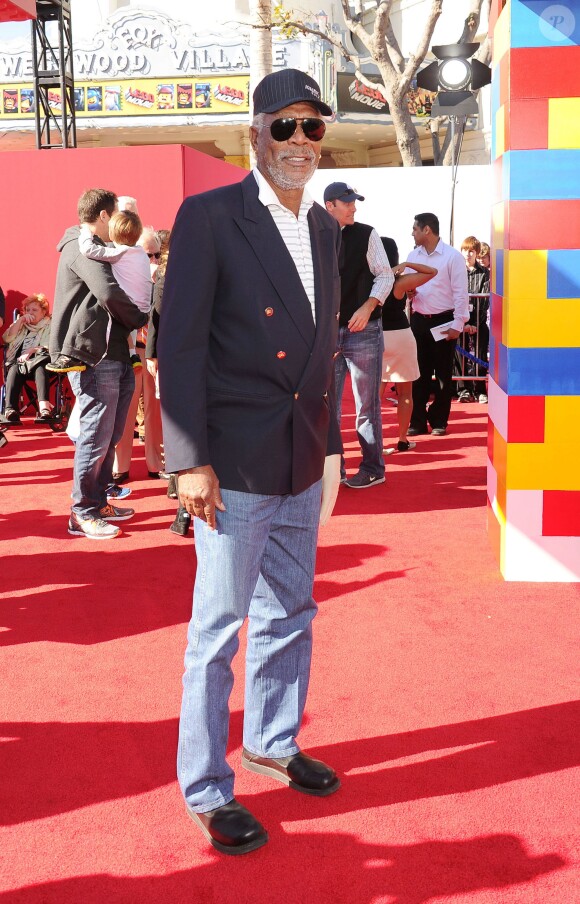Morgan Freeman - Première du film "La Grande Aventure Lego" à Westwood, le 1er février 2014.  