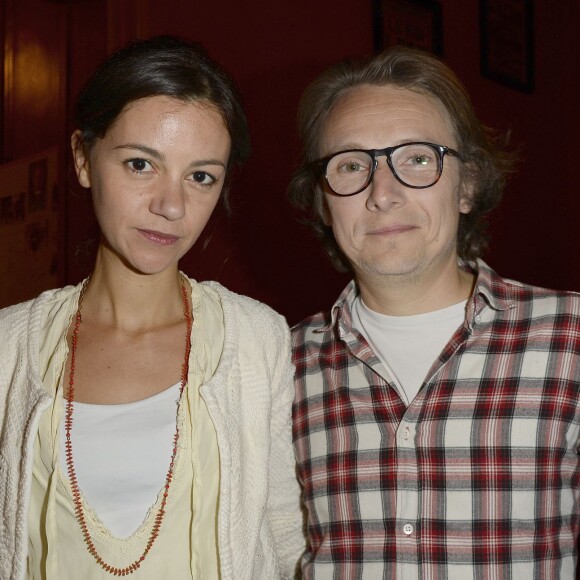 Exclusif - Lorànt Deutsch et sa femme Marie-Julie Baup - 100e de la pièce "Le Systême" au théâtre Antoine à Paris le 21 mai 2015.