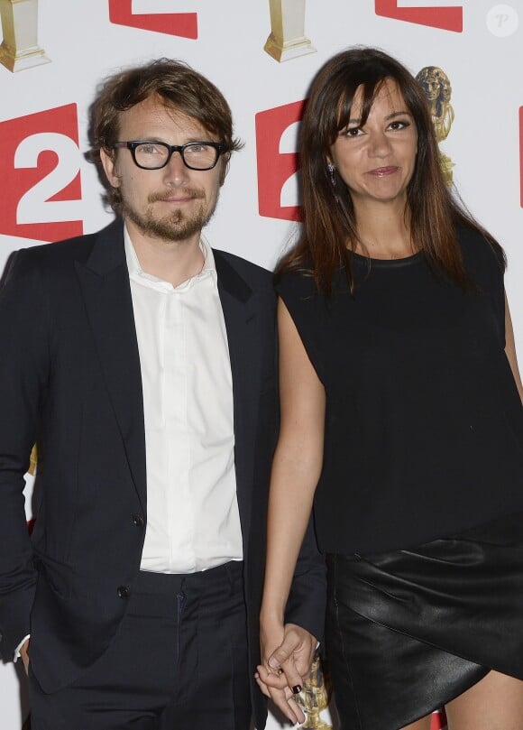Lorànt Deutsch et sa femme Marie-Julie Baup à Paris, le 2 juin 2014.