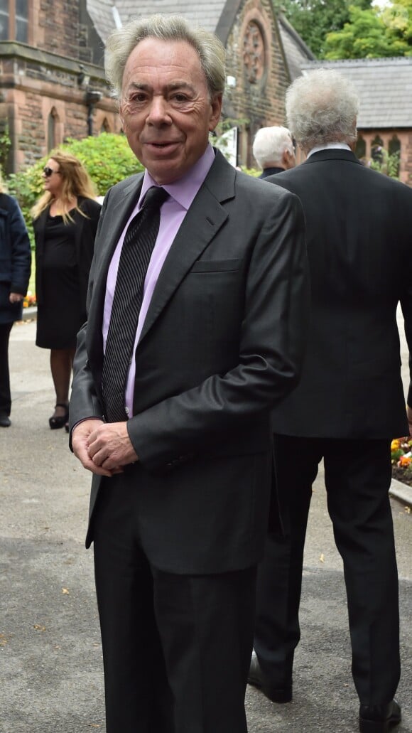 Andrew Lloyd Webber - Obsèques de Cilla Blacks en l'église de St. Mary à Liverpool, le 20 août 2015.