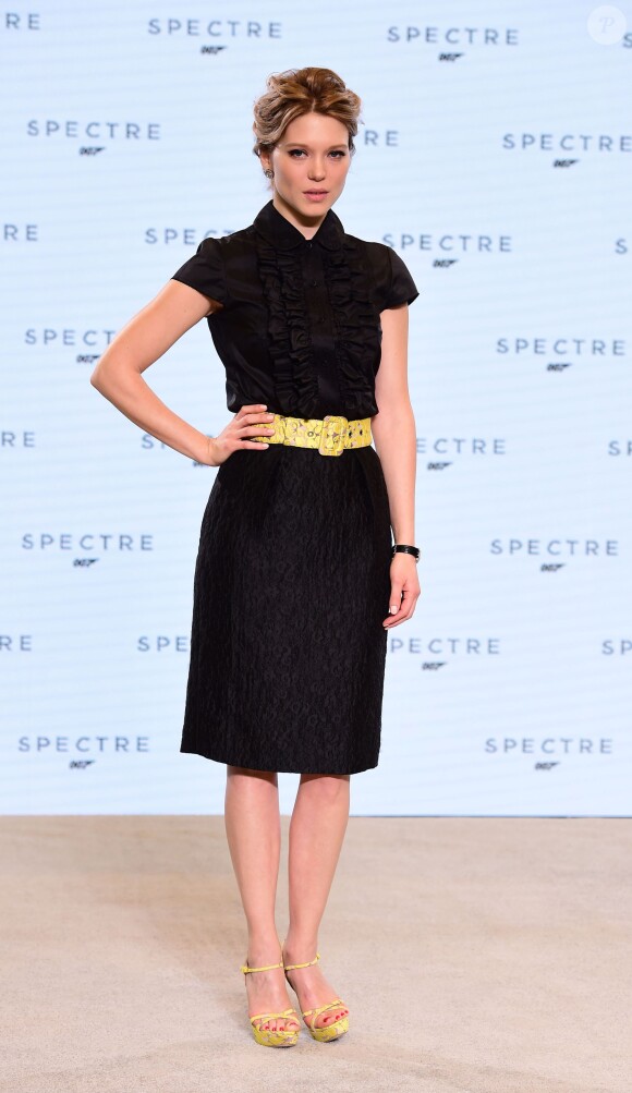 Léa Seydoux lors de la conférence de presse de présentation du tournage du film Spectre à Londres le 4 décembre 2014