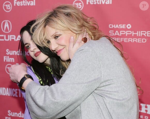 Courtney Love et sa fille Frances Bean Cobain - Première du film "Kurt Cobain: Montage of Heck" au Festival de Sundance à Park City, le 24 janvier 2015.